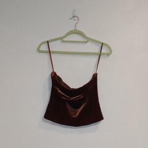 Revelry Brown Mia Velvet Strapless Top Sz XS